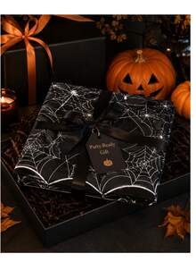 1pc Halloween Spider Web Tablecloth, Black & White Spider Print Rectangle Table Cover, Spooky Party Table Decoration For Dining Table, Buffet, Birthday, Indoor Outdoor Halloween Home Decor, 108 * 180cm - A - View 9