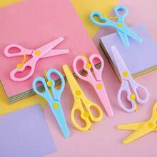 Dual-Color Plastic Splicing Scissors, Handmade Safety Scissors, Office Art Supplies, Student-Specific Paper Cutting Tools - Multicolor - View 7