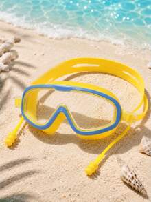1pc Children's Large Frame High Definition Anti-Fog Swimming Goggles, Soft Silicone Waterproof Swim Goggles With Integrated Earplugs And Adjustable Strap, Water Play Eye Protection, Macaron Multi-Color Options - Children's Swimming Goggles - View 13
