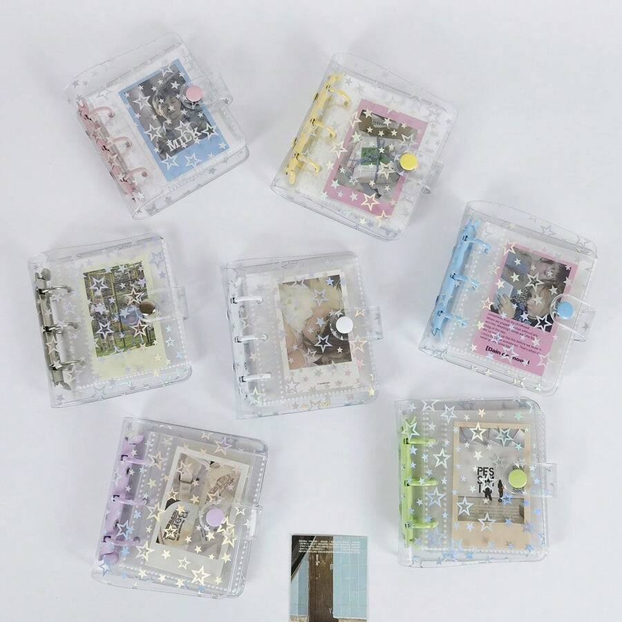 Fresh A8 Mini 3-Ring Binder, 3-Inch Single-Slot Photo Album, Portable 1-Pocket Storage Album - Multicolor - View 1