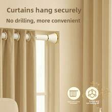1PC Metal Drill-Free Shower Curtain Rod, Telescopic Rod, Adjustable Color, White, Black, Grey, Silver Available, Can Be Used As Curtain Rod, Wardrobe Rod, Clothes Drying Rod, Suitable For Living Room, Door, Window, Bathroom, Balcony And Other Multiple Scenes - 25 Phnom Penh - View 6