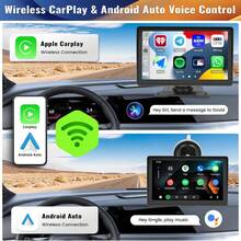 7 Inch HD Touchscreen Car Play Display Portable Car Radio Wireless CarPlay Android Auto Bluetooth GPS Navigation Mirror Link Rear View Camera, FM AUX/USB+ 64G TF Card Remote Control No Battery - D - View 6