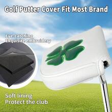 Four-Leaf Clover Design Golf Club Head Cover And Putter Cover - Durable And Fun Protective Accessory For Golf Lovers And Game Enthusiasts | Perfect For Daily - Multicolor - View 11