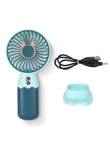 AOYI 1 pieza Ventilador portátil de mano operado con batería, de diseño electroplateado minimalista, incluye cable de carga USB y función de soporte para teléfono móvil - Multicolor - Ver 18
