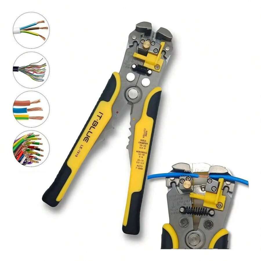 Alicate Decapador Manual e Cortador de Fios Multifuncional para Eletricista - amarelo 1pc - Visão 1