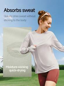 Beneunder Women's Breathable Long-Sleeve Sun-Protective T-Shirt (Loose Fit) AS001 - Black - View 2