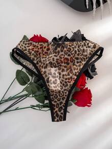 3pcs/Pack Leopard Print Bow Comfortable Thong - Multicolor - View 6