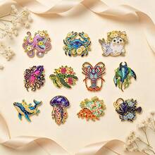 Floral Ocean Animal Lapel Enamel Pins And Brooches Badge Pins For Backpacks Bags Backpack Cool Decoration Friend For Gifts - Multicolor - View 9