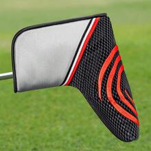 1Pc Circular Pattern Embroidery Golf Blade Putter Headcover, Black Red Golf Putter Head Cover For Golfers - Multicolor - View 5