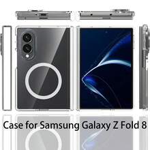 Transparent Magnetic Phone Case, Compatible With MagSafe, Spring Magnetic Hinge Protection, Strong Magnetic Ultra-Thin 360° Protective Phone Cover, Compatible With Samsung Galaxy Z Fold8, Z Fold 8 Ultra, Z Fold 7, Z Fold 6, Z Fold 5 - Clear - View 4