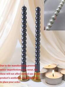 Pearl Long Candles, Pearl Gloss Smokeless Candles, New Pearl Candle Holder, Suitable For Holiday Candlelight Dinner Decoration, Wedding Venue Decoration, Birthday Party, Christmas, Halloween Holiday Party Decoration - Multiple Styles - View 11