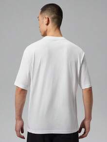 Jordan Men's AS POCKET SS CREW Short Sleeve T-Shirt Knit Collarless Short TIF3070-100 - Black and White - View 2