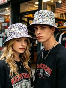 XAXRE Dollar Pattern Unisex Fashion Summer Sun Hat Outdoor Travel Beach Hat Lightweight Foldable Summer Hat - American Style - View 5