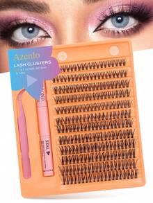 The 240 Piece Ultra Large Capacity False Eyelash Set Includes False Eyelash Glue, Sealing Eyelash Tweezers, Fluffy C-Roll False Eyelashes (10-16mm Mixed Length) Suitable For Beginners To Use At Home Or In Daily Life - Black - View 8