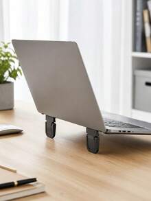 2 piezas Soporte plegable para portátil, elevador portátil invisible mini, soporte compacto para computadora para disipación de calor, soporte ergonómico para portátil para accesorios de oficina de escritorio - Multicolor - Ver 5
