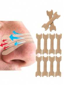 100/50/25/10/5PCS,Anti-Snoring Nose Strips; These Strips Fit The Nose Snugly And Feature Strong Adhesion, Effectively Alleviating Snoring. They Are Comfortable To Wear And Suitable For Use During Work, Exercise, Sleep, Or Travel. - Multicolor - View 11
