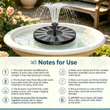 Solar Floating Water Fountain Pump Kit, No‑Battery Solar Water Pump With Replaceable Nozzles For Garden, Birdbath, Fish Pond Decor - Colorful - View 8