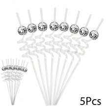 2pcs/6pcs Disco Ball Cups, Beverage Cups With Straws, Silver Metallic Foil Colorful Graduation Anniversary Bachelorette Party Birthday Disco Cups, Suitable For Parties, Graduation Parties (Straws Not Included) - Multicolor - View 11