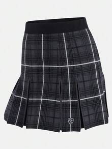 Nike Women's AS W NK FF Plaid Sweater Skirt Knit Mini Skirt IQ2700-010 - Black and White - View 2