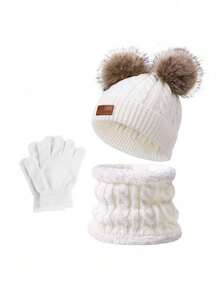 1 Set Knitted Wool Hat Set - Multicolor - View 12