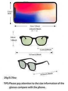 A Green Unisex Stylish Classic Sunglasses Square Frame UV Protection Sunshade Sunglasses - Green - View 3