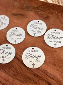 Personalized Baptism Gift Tags, Customized Gold Acrylic Cross Baptism Party Favor Tags, Baby Baptism Party Decoration, Gift Box Labels, Keepsake Charms - Multicolor - View 8
