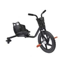Striped Light-Up Drift Tricycle, 4-Level Adjustable Human-Powered Trike, Stable Anti-Tilt Structure With Universal Rear Wheels & Non-Slip Pedals For Outdoor Leisure Sports - Black - View 6