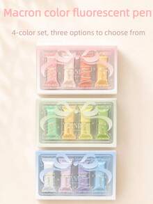 4pcs Creative Shaped Macaron Color Fluorescent Markers, Portable Highlight Pens For Journaling, Office Gift, Back To School - 4-pack Macaron Colors - View 2