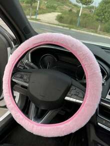 3pcs/Set Car Plush Steering Wheel Cover And Shoulder Protector, 3 Pieces Set, Suitable For Spring, Autumn, Winter Use. - Multicolor - View 16