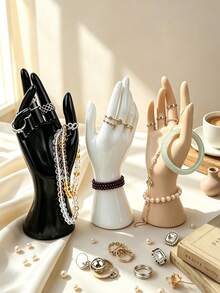 1pc Women's Hand-Shaped Bracelet Glove Ring Display Stand, Jewelry Display Rack, Display Clip, Suitable For Bracelets, Rings, Gloves, Women's Storage Organizer, Travel Essential Gift, Room Decor - Multicolor - View 6