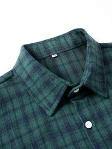 Men's Long Sleeve Plaid Shirt, Suitable For Autumn Wear - Green - View 4