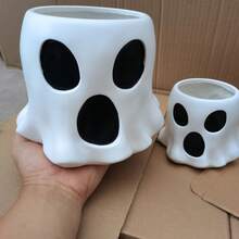 Halloween Decor Ornaments For Home, Outdoor & Office Atmosphere, Cute Ghost Vase & Ghost Flower Pot, Lovely Desktop Minimalist Planter, Ideal Garden Landscape Decor - Multi-color - View 10