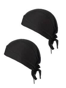 2pcs Unisex Sweat-Absorbing Headband, With Cooling Cap And Skull Cap, Suitable For Motorcycle Riders, Available In Black, White, Grey, Minimalist Design, Suitable For Daily Wear And Outdoor Activities - Multicolor - View 11