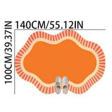 1pc Orange Wavy Edge Asymmetrical Area Rug, Living Room Carpet, Area Rug, Small Area Rug, Mat, Home Decor, Large Living Room Carpet, Round Carpet, Living Room Home Decor, Room Decor, Washable Carpet - Multicolor - View 19