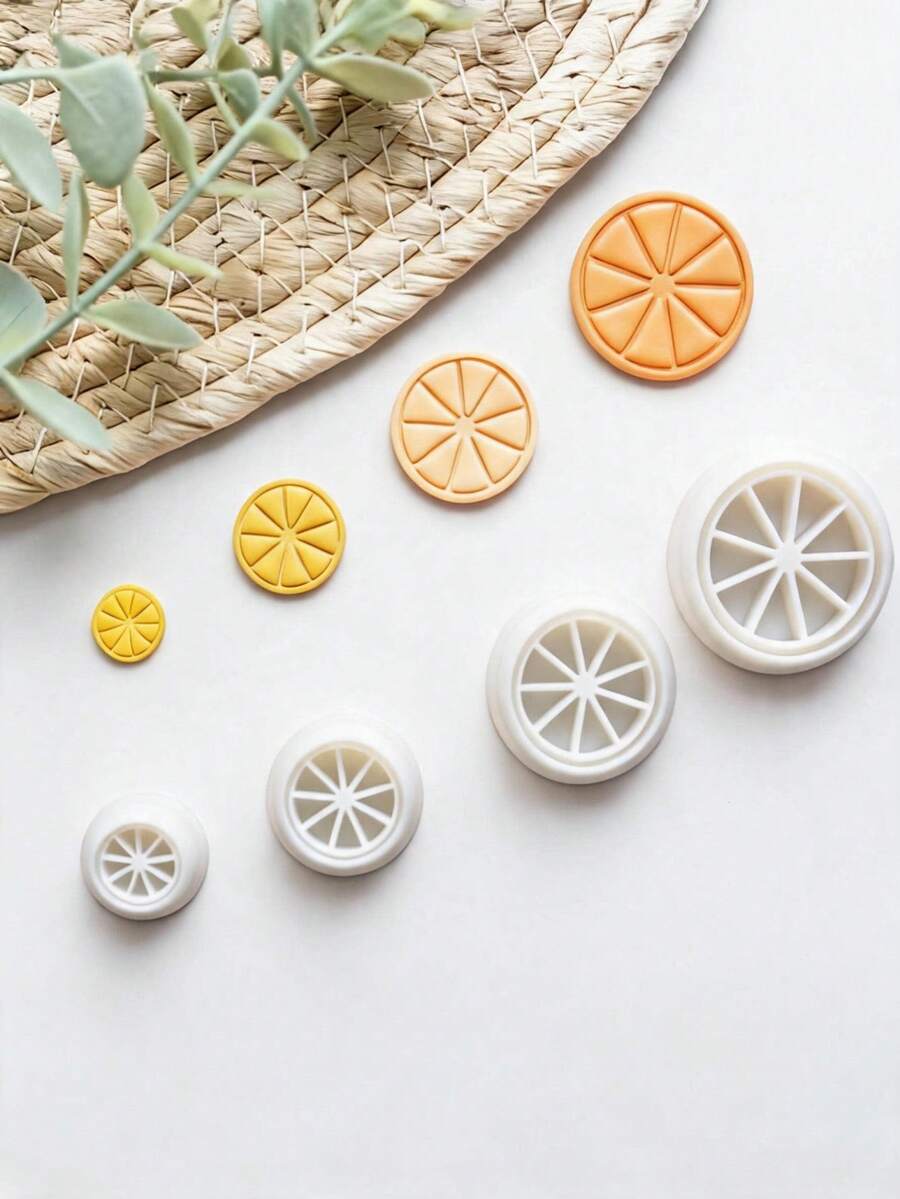 Citrus Slice Polymer Clay Cutters, Lemon Orange Shaped Cutting Molds, For Handmade Dangle Earrings Air Dry Clay DIY Jewelry Making Projects, - White - View 1