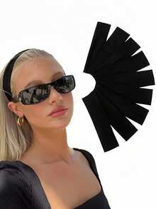 2/3/6 piezas Diademas de moda negras unisex, hechas de tela elástica suave y cómoda, adecuadas para maquillaje, yoga, correr y otras ocasiones - Negro - Ver 6