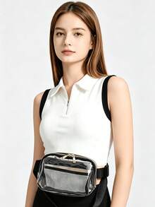 1件女款防水透明腰包－戶外露營旅行便攜透明PVC腰包 - 彩色 - 查看 2