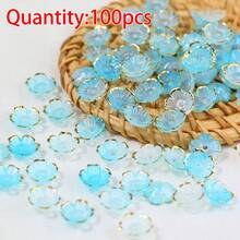 100pcs Acrylic Dual-Color Gold Foil Flower Beads, Acrylic Loose Beads For Jewelry Making - Two-tone Flower Bead - View 19