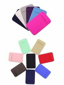 3M Self Adhesive Anti-Fall Phone Card Holder, Expandable Covered Sticky Pocket For Cards Cash Earbuds, Minimalist Travel Integrated Storage Sleeve - Multicolor - View 2