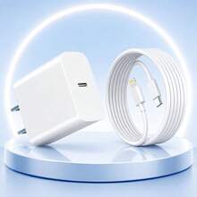 Fast Charging Charger Set PD 20W Charging Adapter + 3.3ft/100cm High-Efficiency Data Transfer Fast Charging Cable Compatible With IPhone 14 Pro Max/14 Pro/14 Plus/14/13/12/11/XS/XR/8/7/6/ Series Wall Charger Set - US A Type Plug(110-127V) - View 1