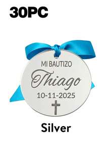 Personalized Baptism Gift Tags, Customized Gold Acrylic Cross Baptism Party Favor Tags, Baby Baptism Party Decoration, Gift Box Labels, Keepsake Charms - Multicolor - View 28