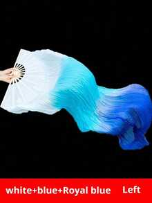 1pc Belly Dance Fan, Gradient Color Long Faux Silk Fan, Dance Performance Prop - Multicolor - View 19