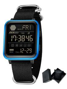 SANDA. SANDA Men's Digital Watch With Multifunction Square Dial And Silicone Strap - one-size - View 17