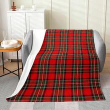Manta de Franela a Cuadros Roja y Negra Ultra Suave Estilo Vintage - Perfecta para Cama, Sofá, Silla, Camping, Sala de Estar, Oficina - Regalo de Navidad Multifuncional - Multicolor - Ver 4