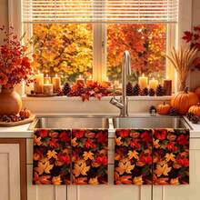2/4/48pcs Autumn Series Colorful Maple Leaf Print Kitchen Towels - Ultra Soft, Highly Absorbent Polyester Dishcloths And Hand Towels, Perfect For Holiday Decor, Kitchen Decor, Party Decor. - Multicolor - View 3