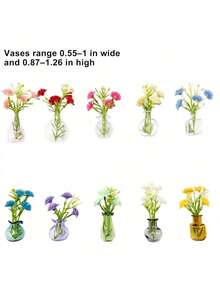 10/1/5 Peças Vasos Magnéticos Mini Geladeira, 10 Peças Vasos Magnéticos Pequenos e Fofos para Decoração, Ímãs de Vaso de Flores Reais, Decoração Magnética de Plantas Divertida e Bonita, Adequado para Armários de Armazenamento, Escritórios e Cozinhas, Enviado Aleatoriamente - Tamanho Único - Visão 6