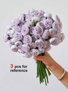 1 Bunch/2 Bunches Silk Peony Bouquet, Pink Artificial Roses, 27 Stems Artificial Peonies, Suitable For Home, Wedding Party, Table Decor, Bridal Shower, Valentine's Day, Birthday Gift, Graduation Ceremony And Other Occasions - Lilac Purple - View 4