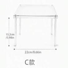 1套3件透明壓克力蛋糕架，現代正方形可堆疊可拆卸堅固支架，透明甜點杯子蛋糕展示架，食物盛放托盤，適用於婚禮生日派對宴會甜點桌裝飾 - 無色 - 查看 13