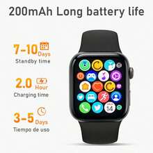 Reloj inteligente para mujer con pantalla LED curva HD de 1.85", compatible con varios idiomas, pantalla táctil completa, reproductor de música integrado, llamadas, notificaciones y juegos, batería grande de 200mAh - Blanco - Ver 12