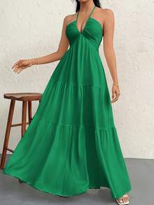 Women Maxi Dresses - Apricot - View 6